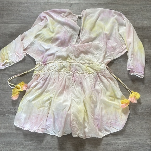 SAYLOR Tie-Dye Tasseled Romper (Size XS) Coverup beach Anthropologie - Picture 7 of 7